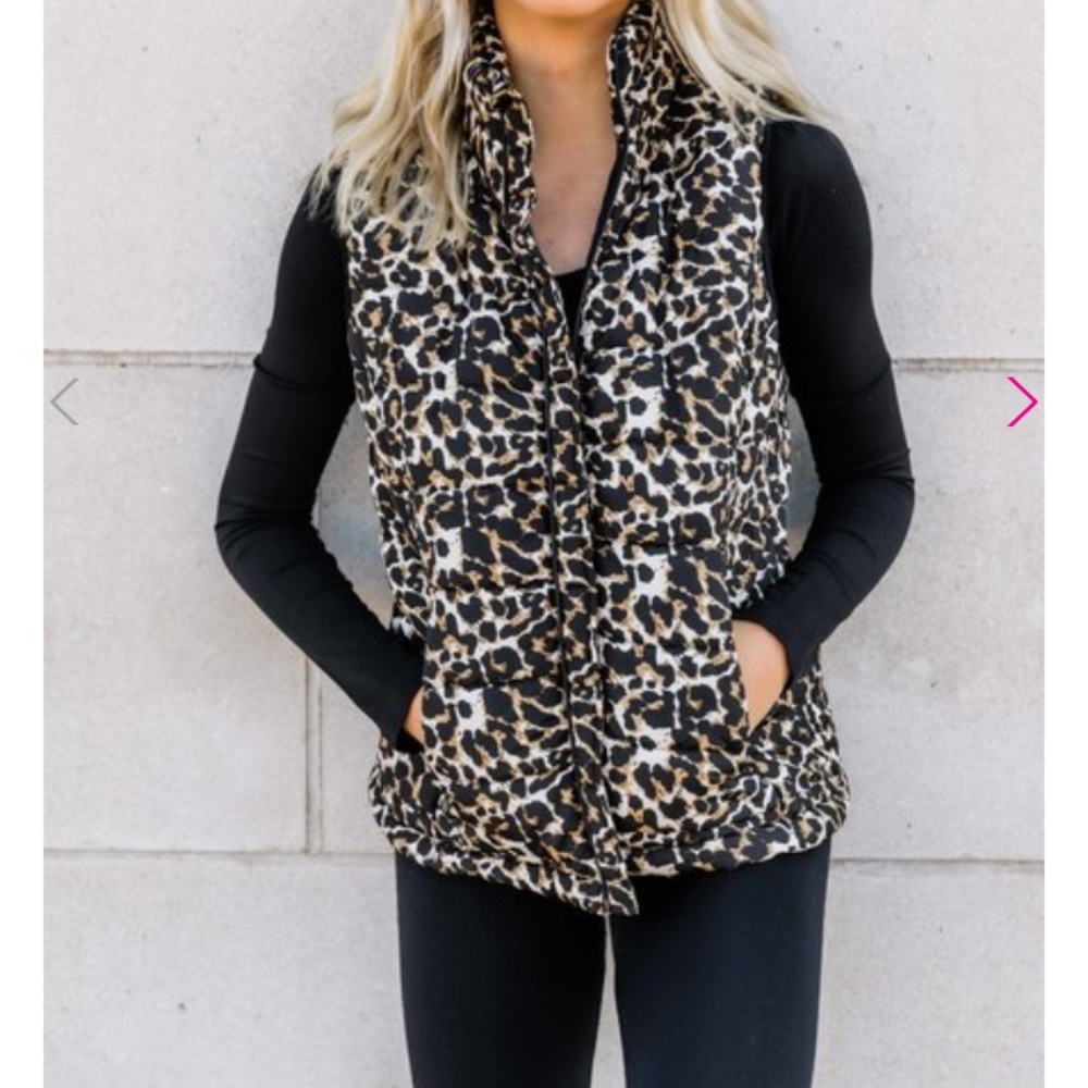 Animal Print Puffer Vest
